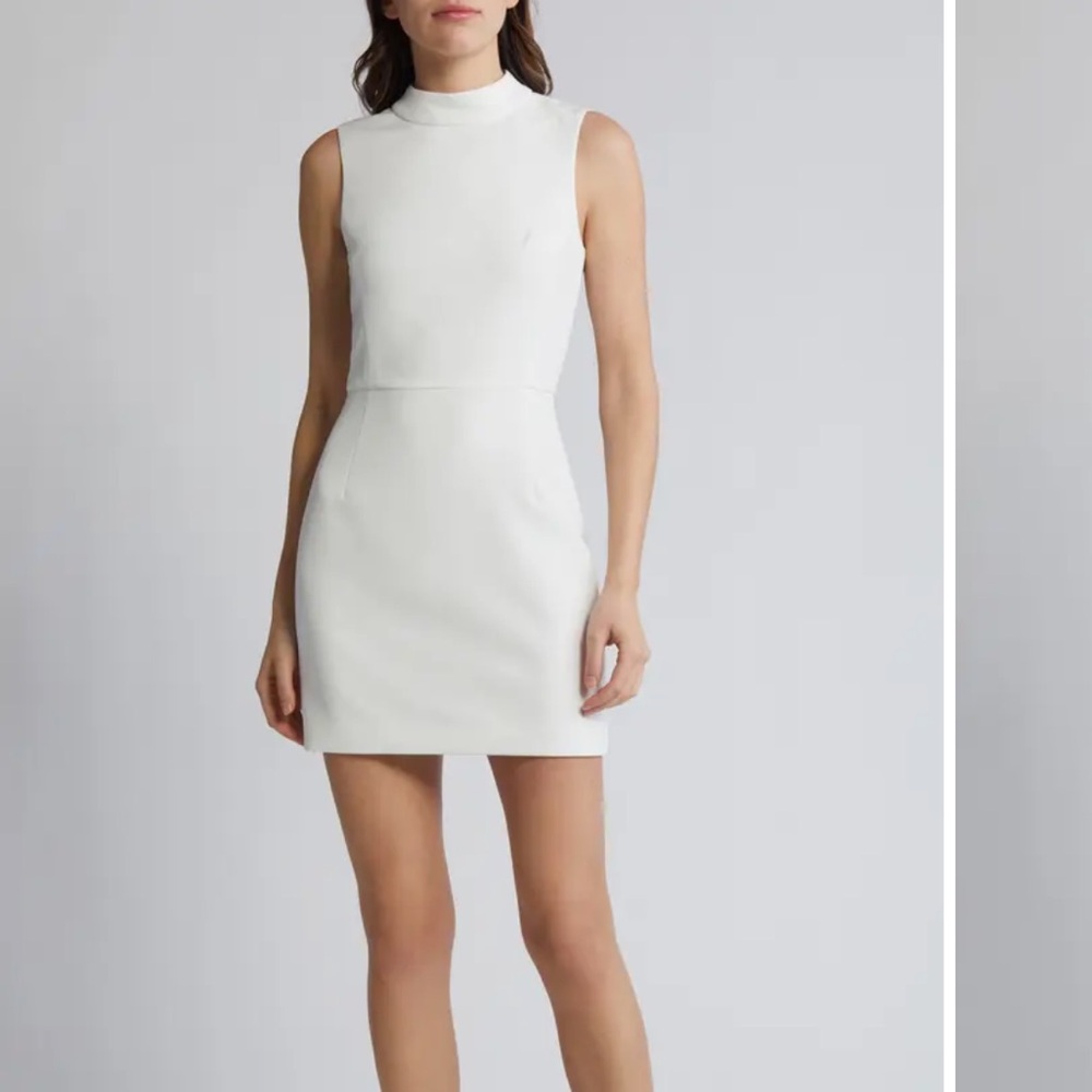 White mock neck French connection dress size 4